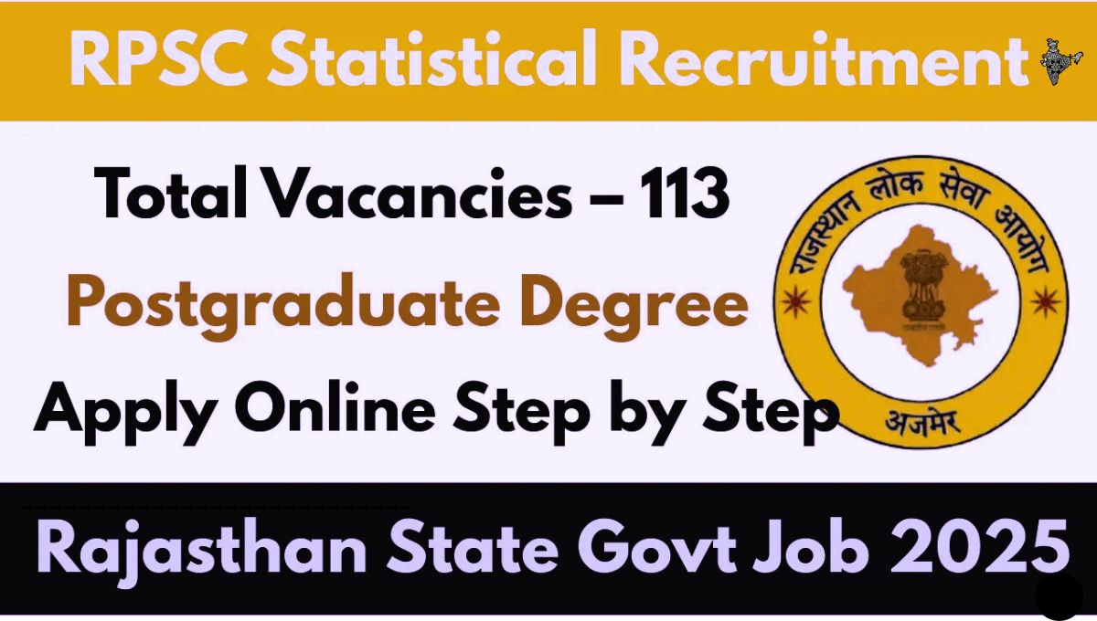 Rajasthan Public Service Commission Statistical Officer Vacancy 2025 Apply Online